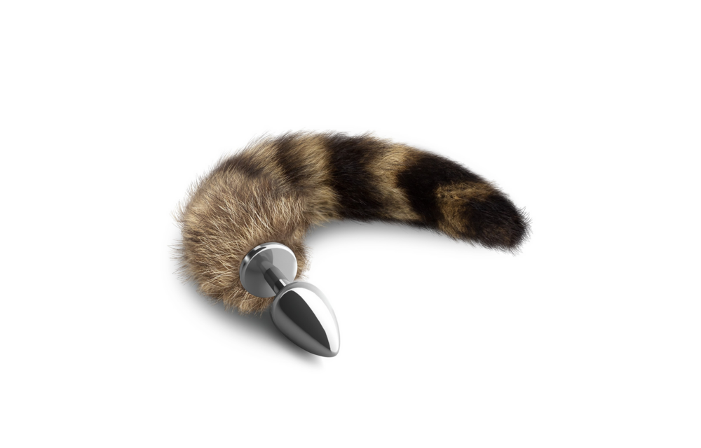 Foxy Silver Metal Anal Plug 14 cm – Silver/Brown Tail