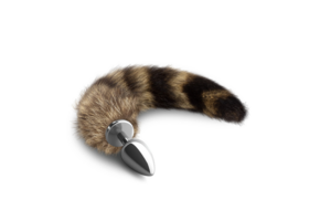 Foxy Silver Metal Anal Plug 14 cm – Silver/Brown Tail