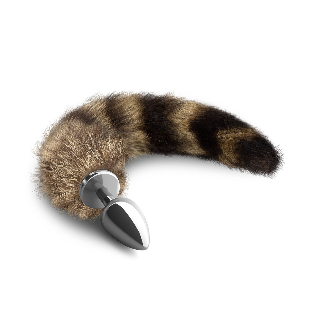 Foxy Silver Metal Anal Plug 14 cm – Silver/Brown Tail