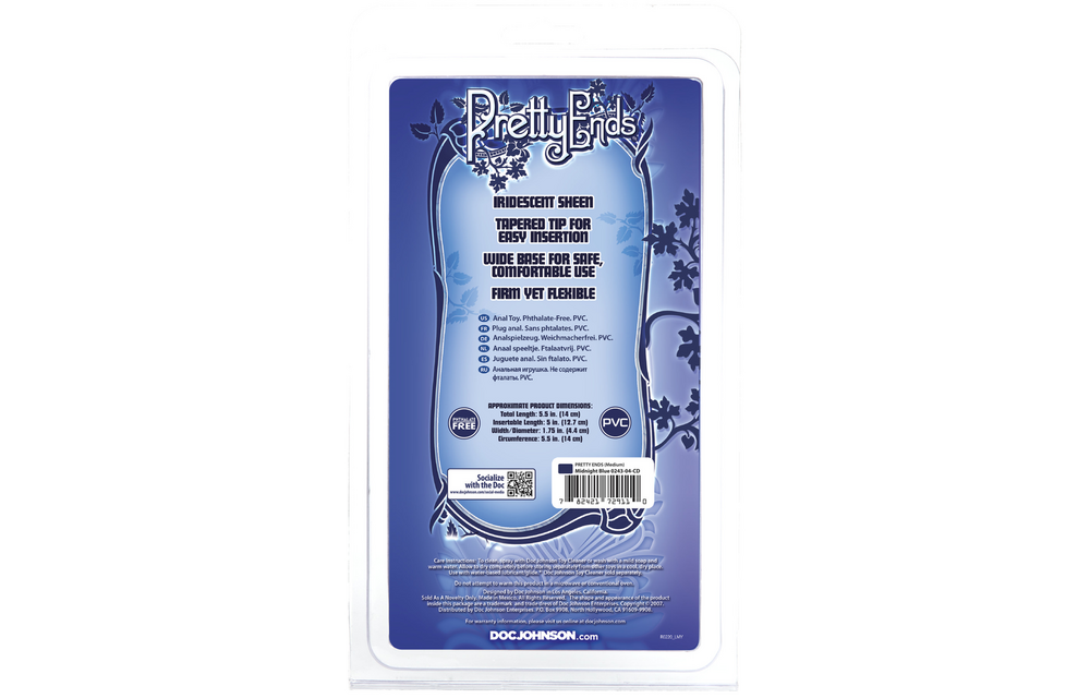 Iridescent Butt Plug Medium 14 cm - Comfort & Style Blue