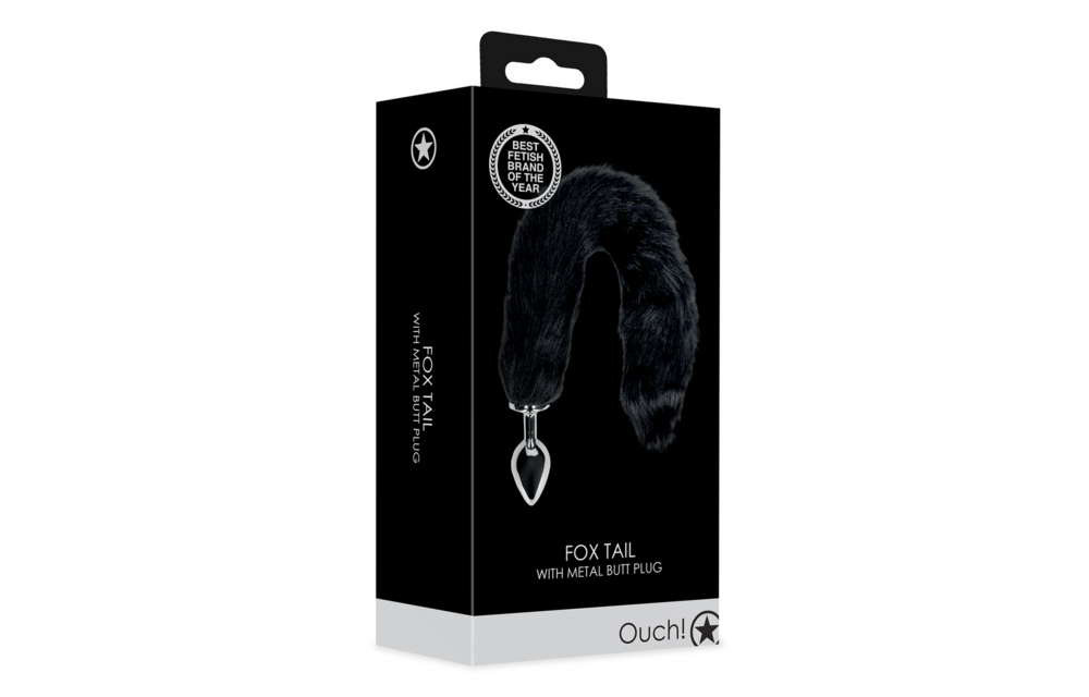 Fox Tail with Metal Butt Plug - Black