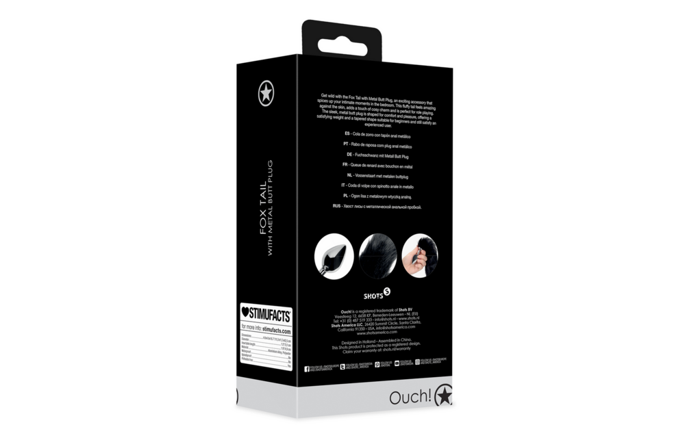 Fuchsschwanz mit Metall Butt Plug - Schwarz