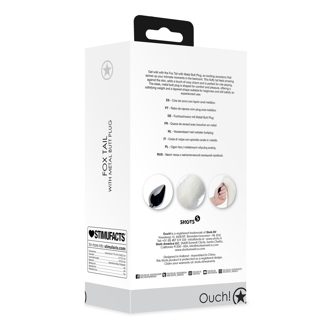 Vossenstaart met metalen buttplug 11,7 cm – Speels & Comfortabel