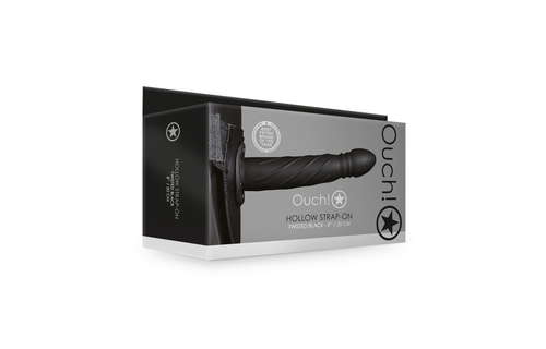 Twisted Hollow Strap-On - 8 / 20 cm - Black