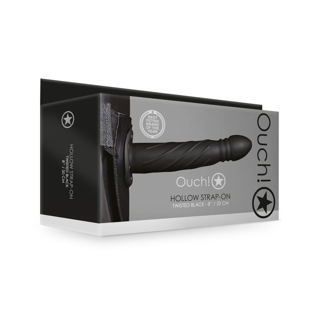 Twisted Hollow Strap-On 15,2 cm Zwart – Sensatie & Stijl