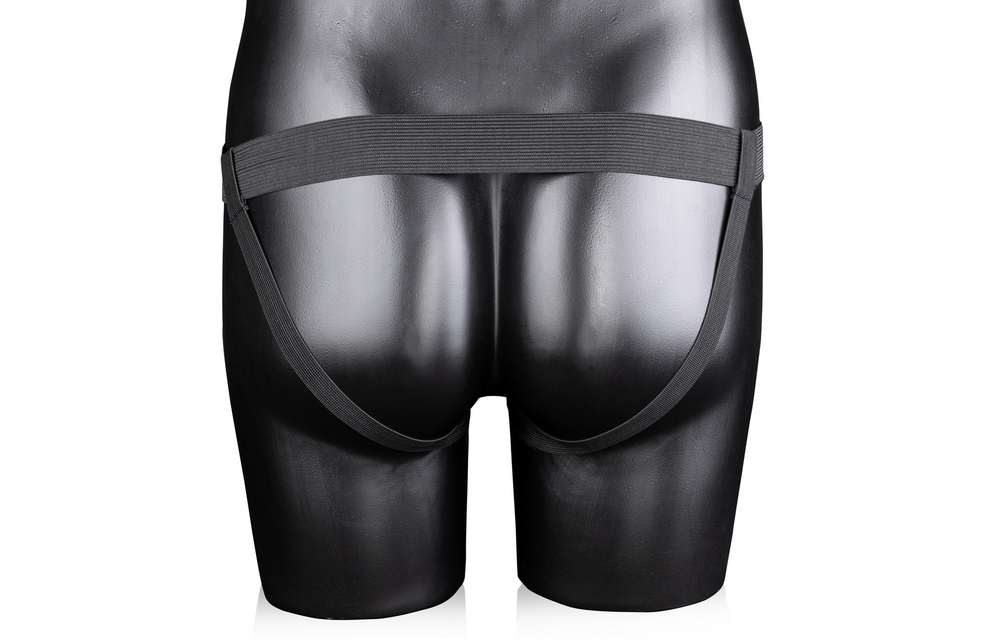 Gebogener hohler Strap-On 15,2 cm Schwarz – Intensives Vergnügen