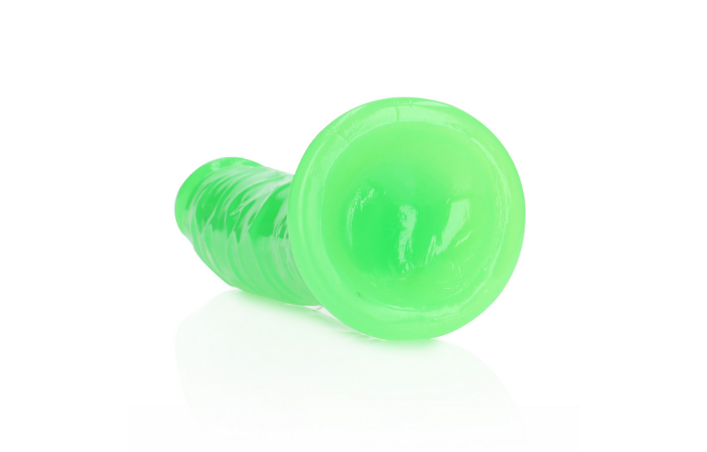 Slim Realistic Dildo with Suction Cup - Glow in the Dark - 8'' / 20 cm