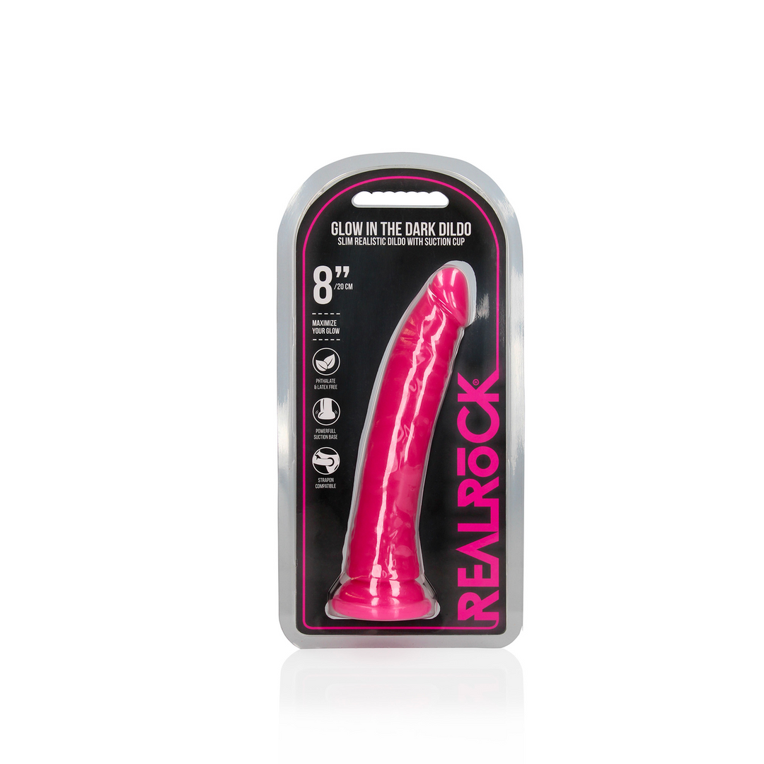 Slanke Realistische Dildo 20 cm met Zuignap en Glow in Dark