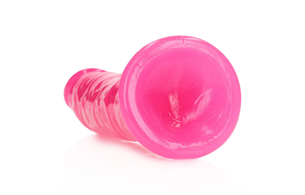 Slim Realistic Dildo with Suction Cup - Glow in the Dark - 8'' / 20 cm