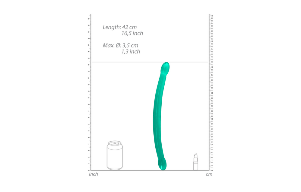 Nicht-realistischer Doppeldildo 42 cm – Kristallklares Vergnügen