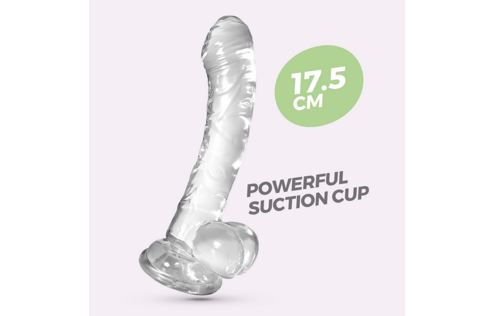 Hudini Jelly Flexible Anal Dildo 17.5 cm Transparent