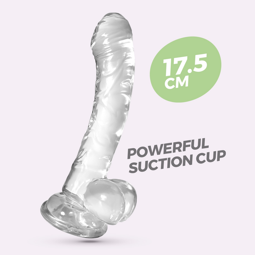Hudini Jelly Flexibele Anale Dildo 17,5 cm Transparant