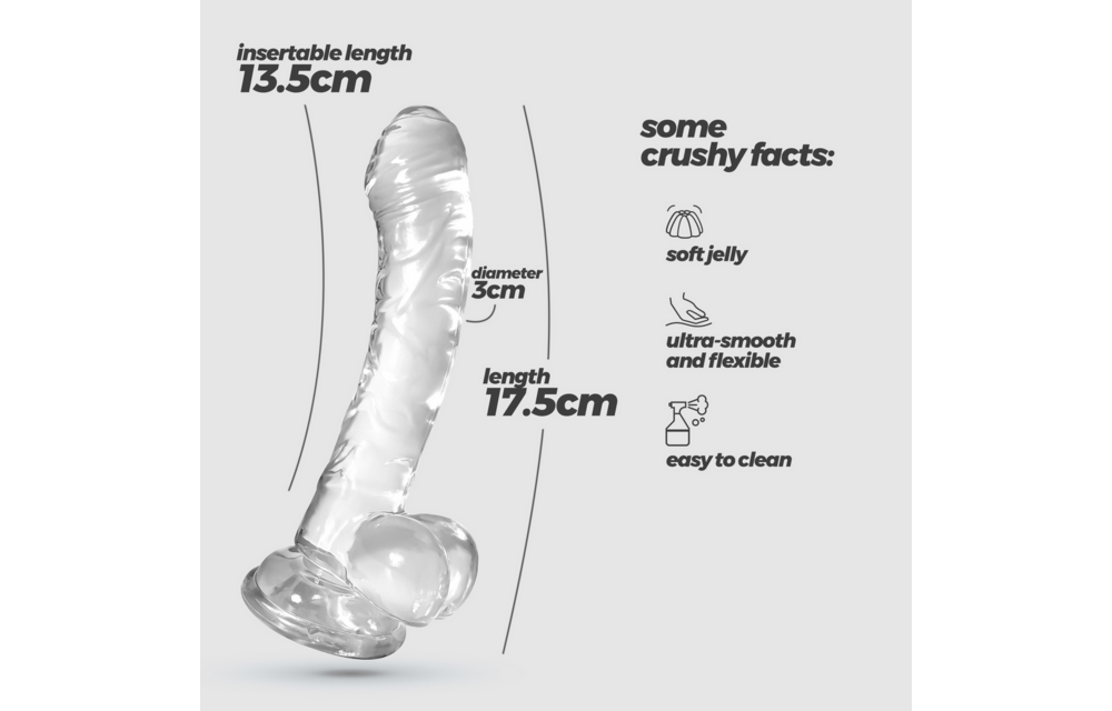 Hudini - Jelly Flexibler Anal-Dildo - 6,9/ 17,5 cm - Klar