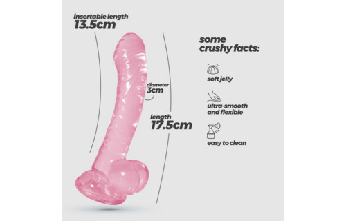Hudini Jelly Flexibler Anal-Dildo 17,5 cm Rosa – Fest & Wasserdicht