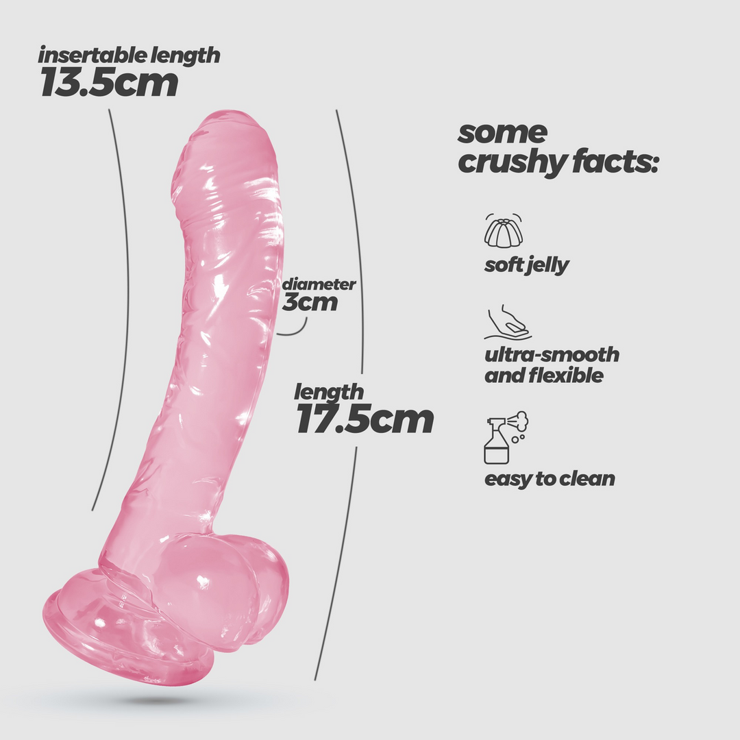 Hudini - Jelly Flexibler Anal-Dildo - 6,9/ 17,5 cm - Pink