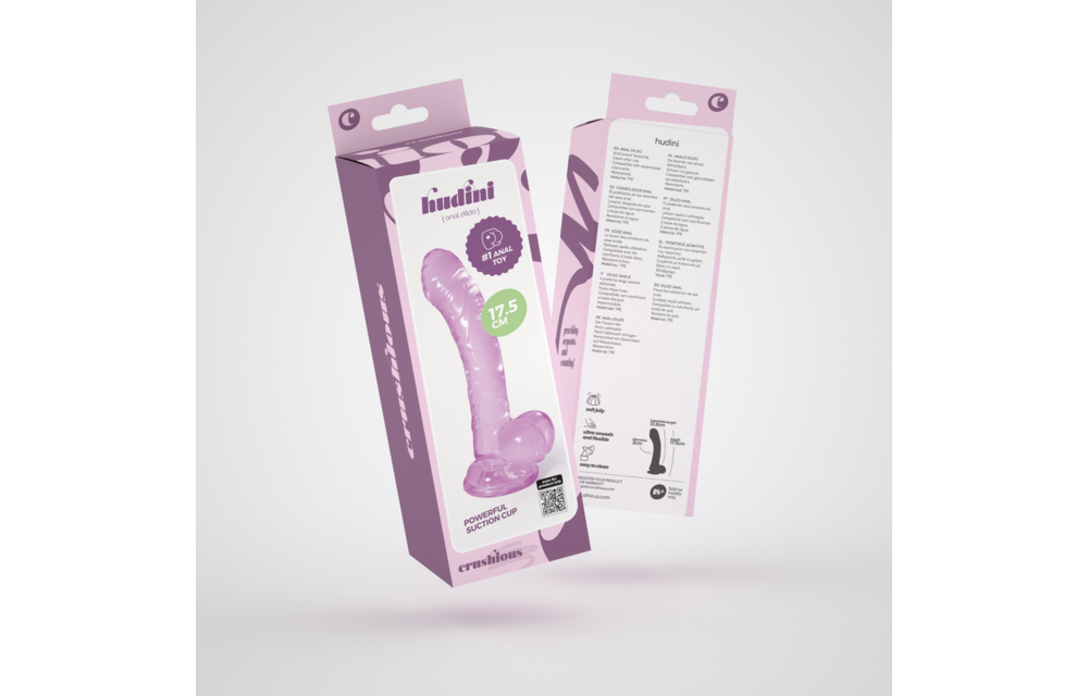 Hudini - Jelly Flexibler Anal-Dildo - 6,9/ 17,5 cm - Lila