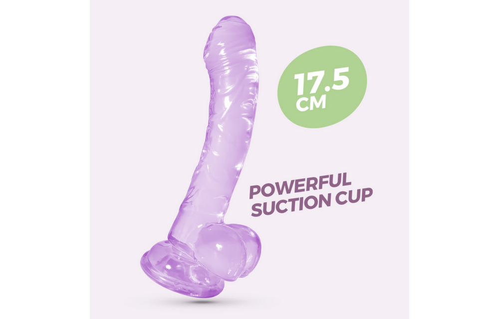 Hudini - Jelly Flexibele Anale Dildo - 6,9/ 17,5 cm - Paars