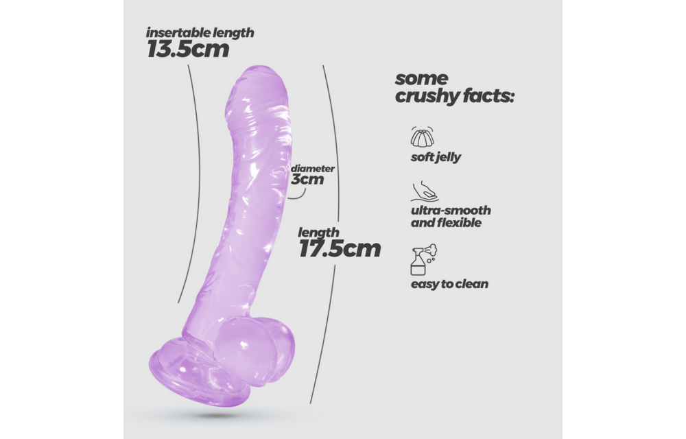 Hudini Jelly Flexibler Anal-Dildo 17,5 cm Lila – Fest & Flexibel