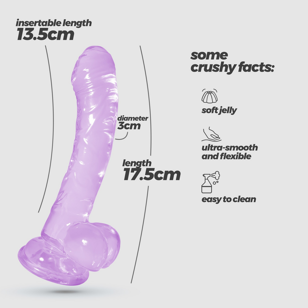 Hudini Jelly Flexibele Anale Dildo 17,5 cm Paars - Stevig & Flexibel
