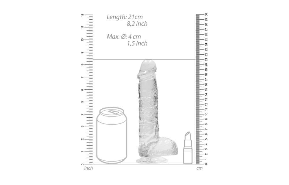 Realistischer Dildo mit Hoden 21 cm | Sicher & lebensecht