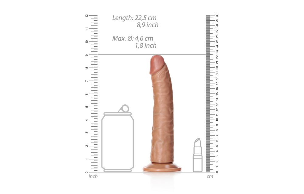 Slim realistischer Dildo mit Saugnapf - 8 / 20,5 cm