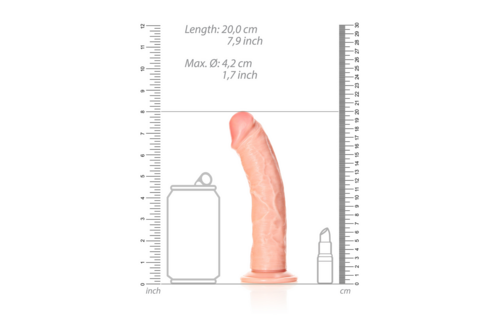 Gebogen Realistische Dildo met Zuignap - 7 / 18 cm