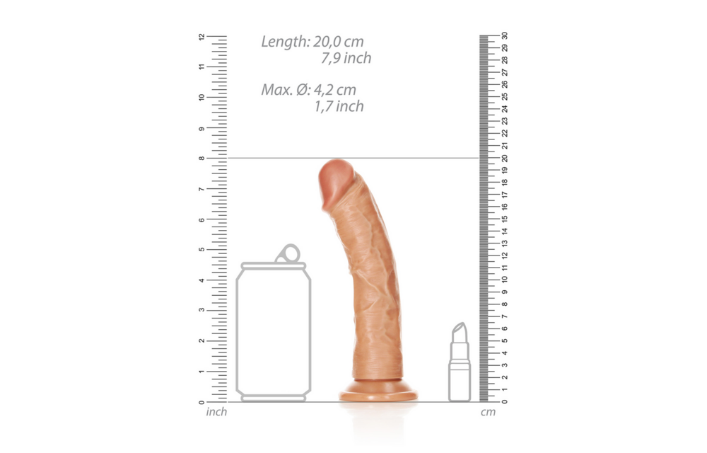 Gebogen Realistische Dildo met Zuignap - 7 / 18 cm