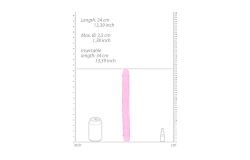 Realistischer Doppeldildo 34 x 3,8 cm – Kristallklares Vergnügen