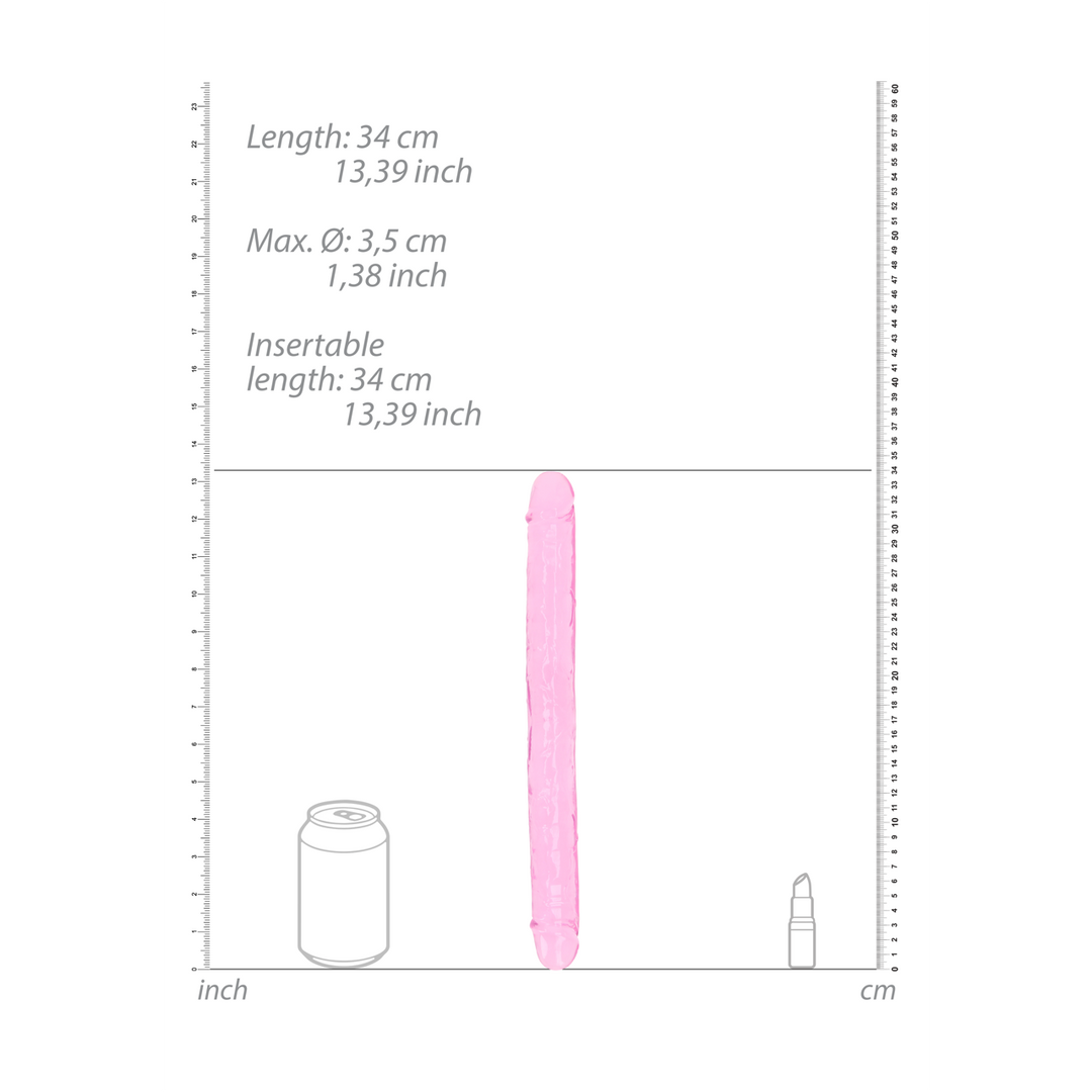 Realistische Dubbele Dildo 34x3,8 cm – Crystal Clear Plezier