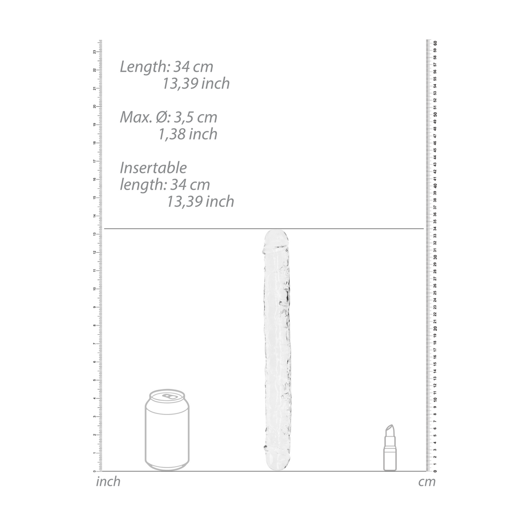 Realistischer Doppeldildo 34 x 3,8 cm – transparent & flexibel