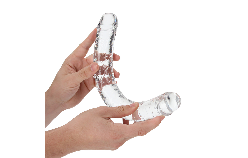 Realistischer Doppeldildo 34 x 3,8 cm – transparent & flexibel