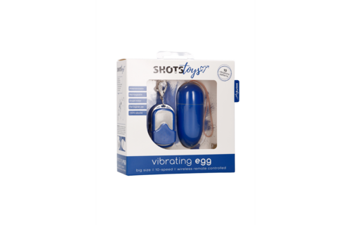 Vibrating Egg with 10 Speeds and Remote Control - L - Blue