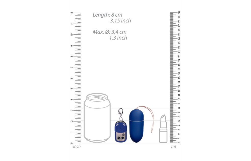 Vibrating Egg with 10 Speeds and Remote Control - L - Blue