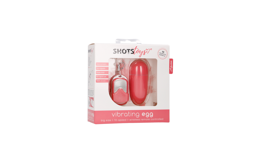 Vibrating Egg with 10 Speeds and Remote Control - L - Pink