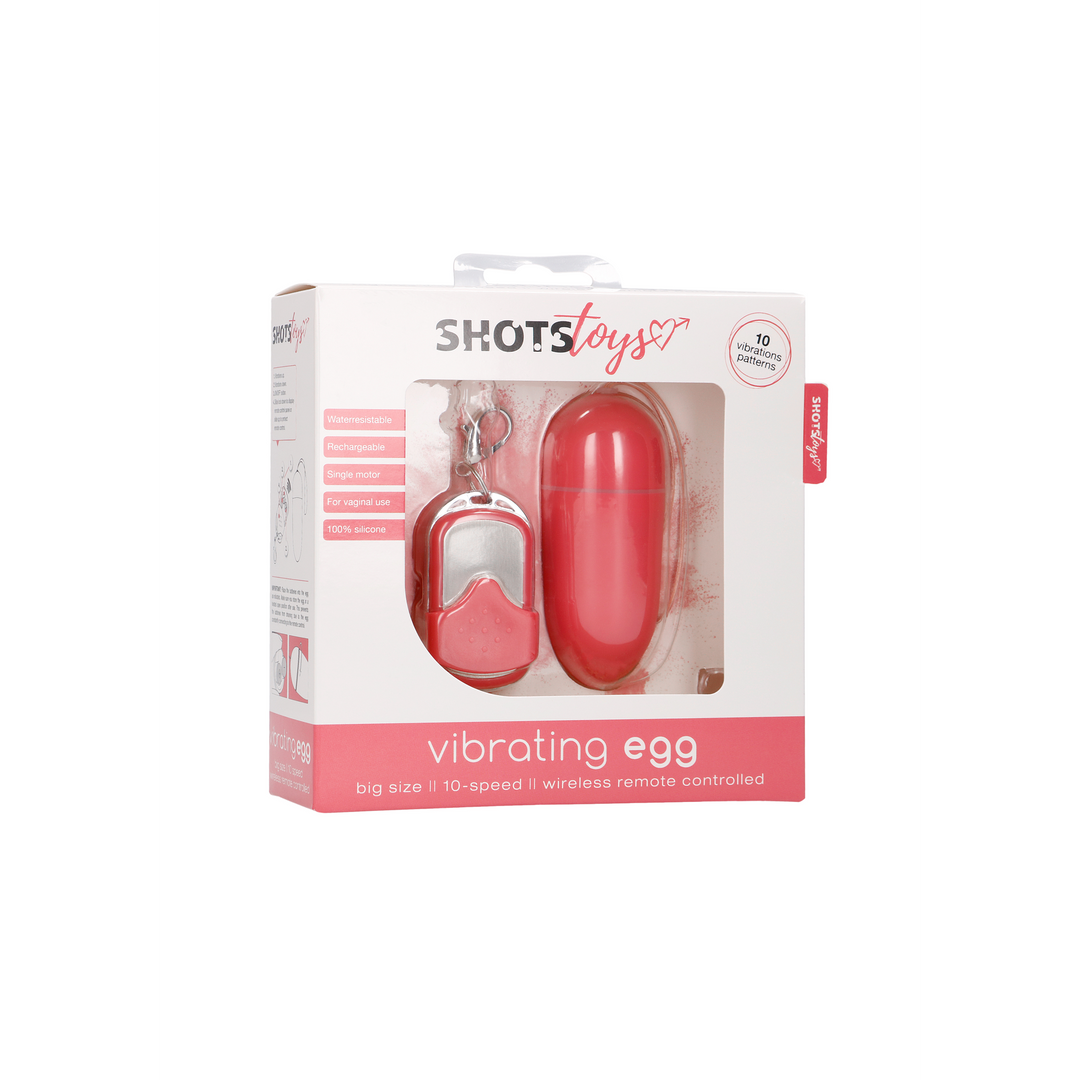 Vibrating Egg mit 10 Geschwindigkeiten und Fernbedienung - L - Pink