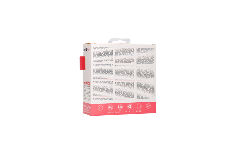 Vibrating Egg with 10 Speeds and Remote Control - L - Pink