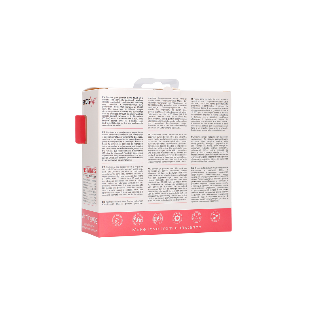Vibrerend Ei Roze 10 Snelheden + Afstandsbediening L