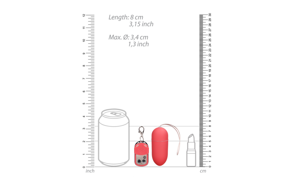 Vibro-Ei Rosa 10 Geschwindigkeiten + Fernbedienung L