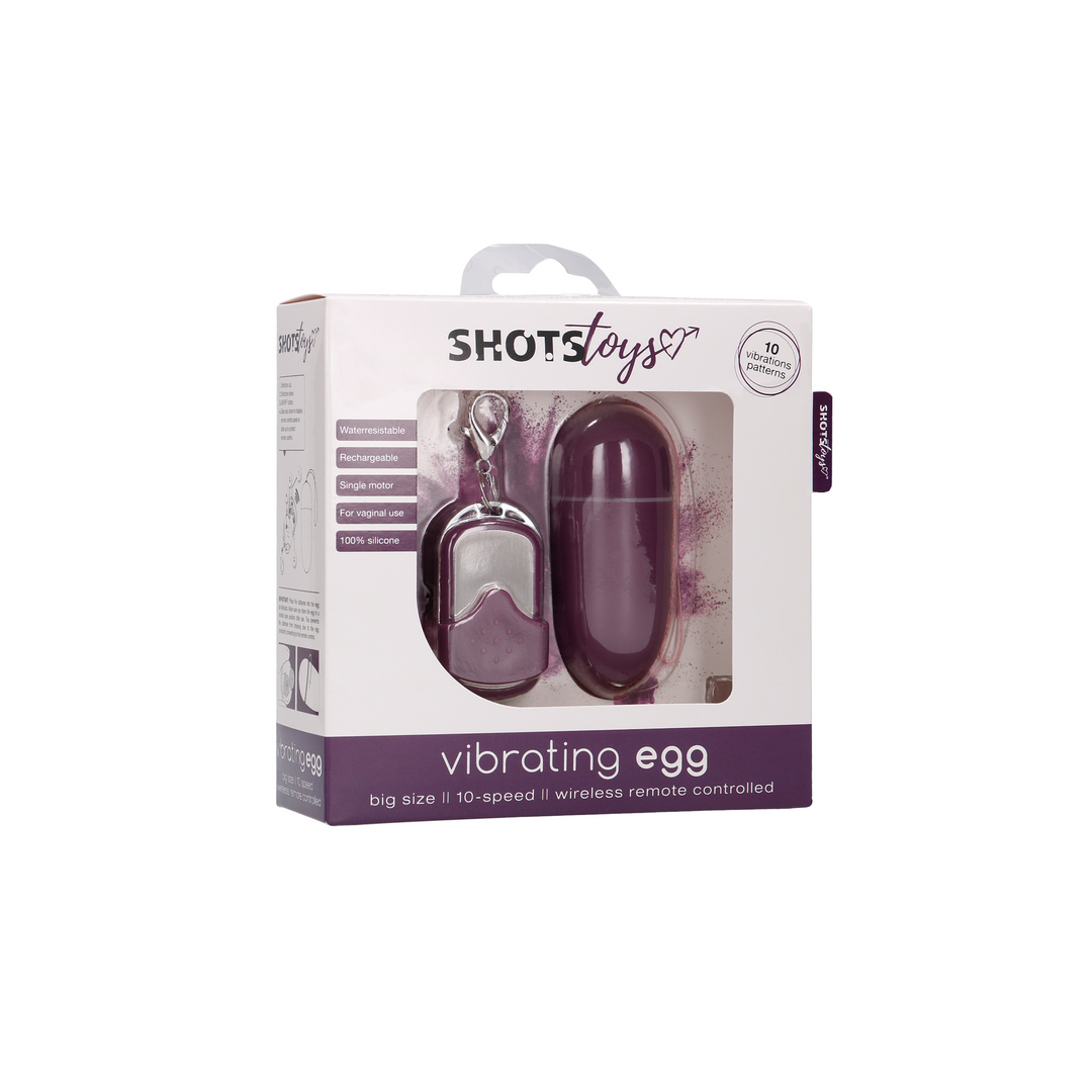 Vibrating Egg Purple with 10 Speeds & Remote Control L