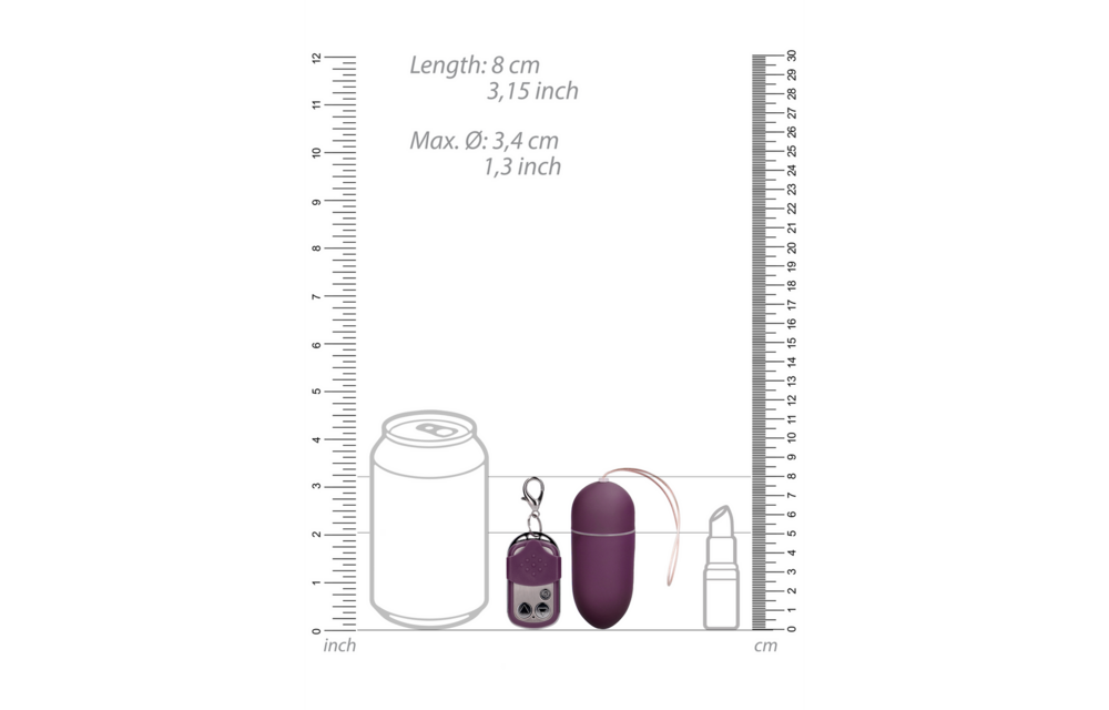 Vibrating Egg with 10 Speeds and Remote Control - L - Purple