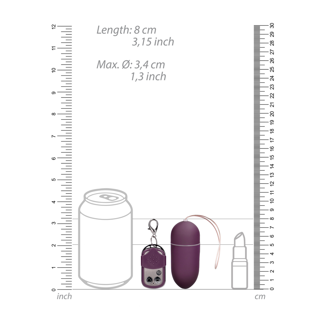 Vibrating Egg with 10 Speeds and Remote Control - L - Purple