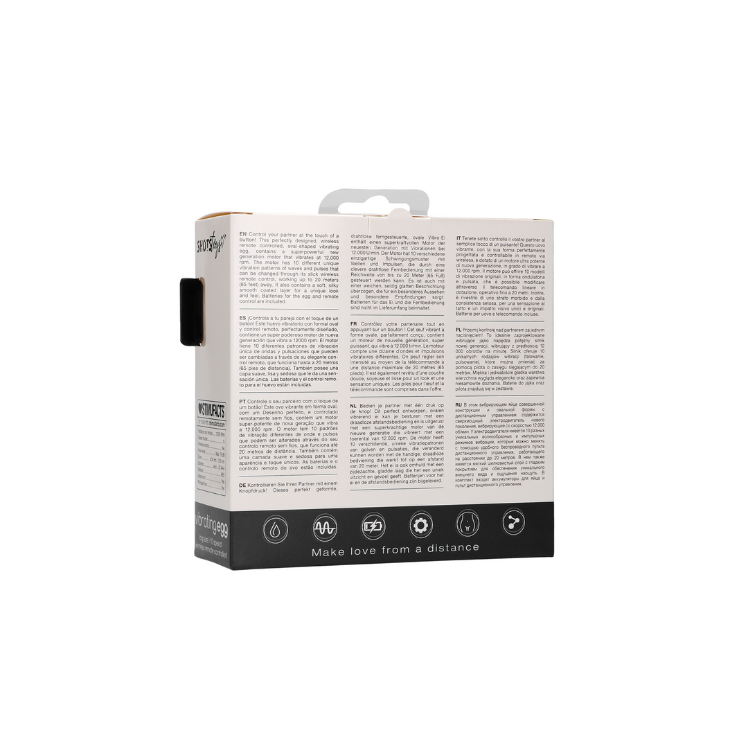 Vibrating Egg Black 10 Speeds + Remote Control L