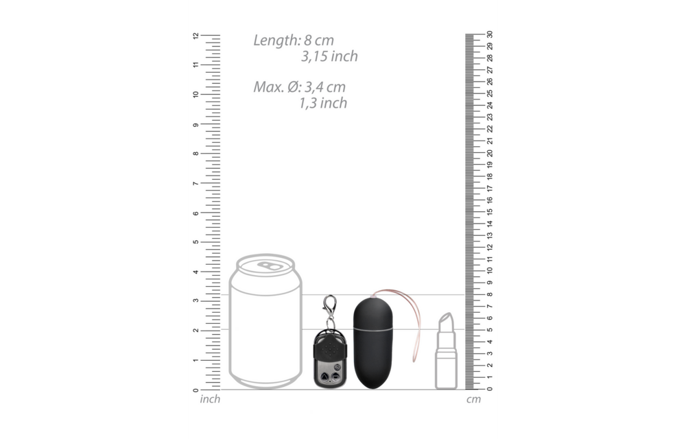 Vibrating Egg with 10 Speeds and Remote Control - L - Black