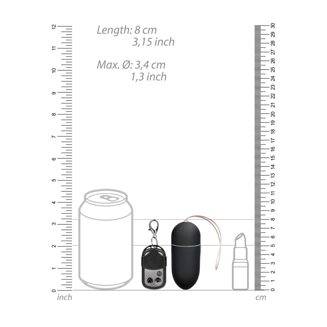 Vibrating Egg mit 10 Geschwindigkeiten und Fernbedienung - L - Schwarz