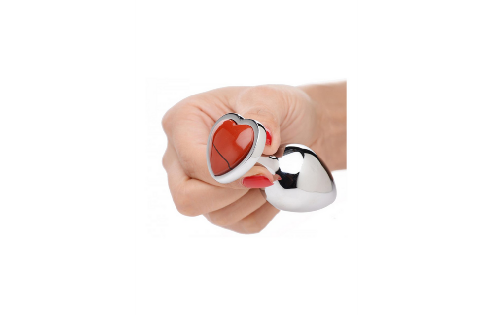 Red Jasper Heart Butt Plug 8.4 cm – Boost Passion & Power