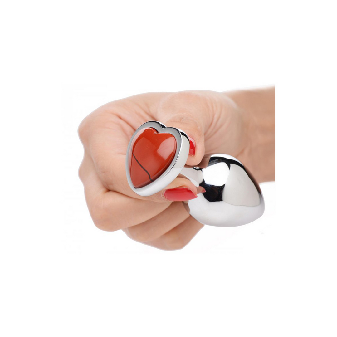 Red Jasper Heart Butt Plug 8.4 cm – Boost Passion & Power