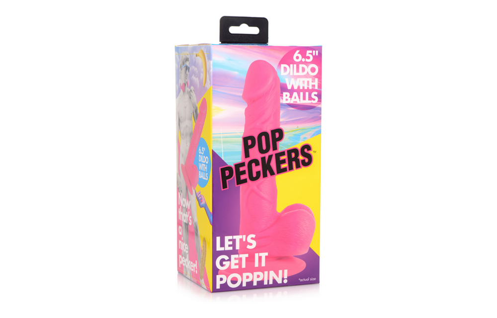 POP Dildo met ballen 19 cm – Stevig, flexibel & realistisch