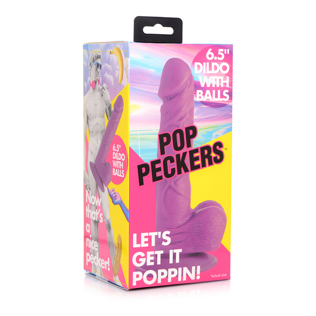 POP Dildo mit Hoden 19 cm – Flexibel, fest und realistisch