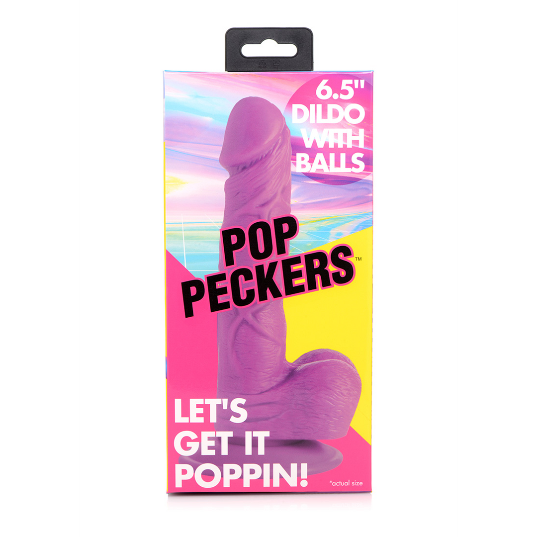 POP Dildo with Balls 19 cm – Flexible, Firm & Realistic