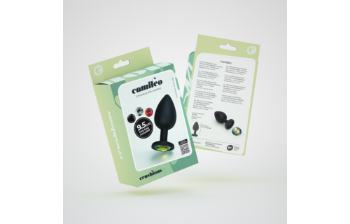 Camileo Anal Plug 9.5 cm Black with Interchangeable Gemstones